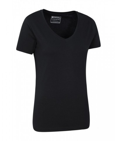 Basic V-Neck Womens Tee Black $10.39 Tops