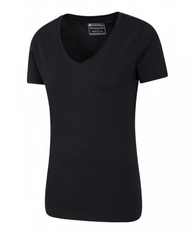 Basic V-Neck Womens Tee Black $10.39 Tops