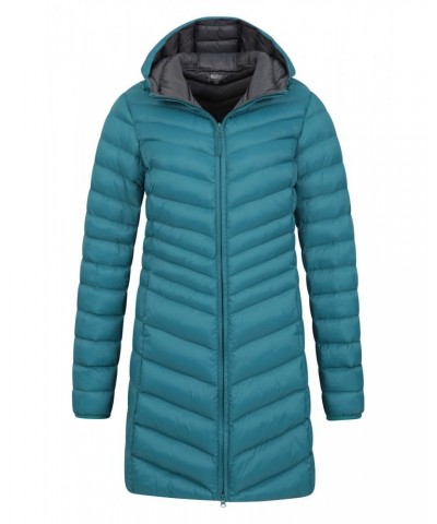 Florence Womens Long Insulated Jacket Petrol $32.80 Jackets