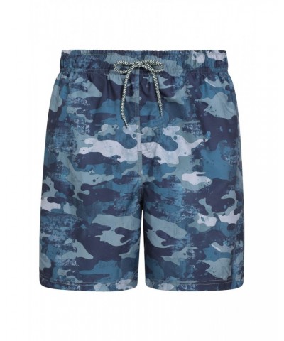 Aruba Printed Mens Swim Shorts Marine Blues $13.49 Pants