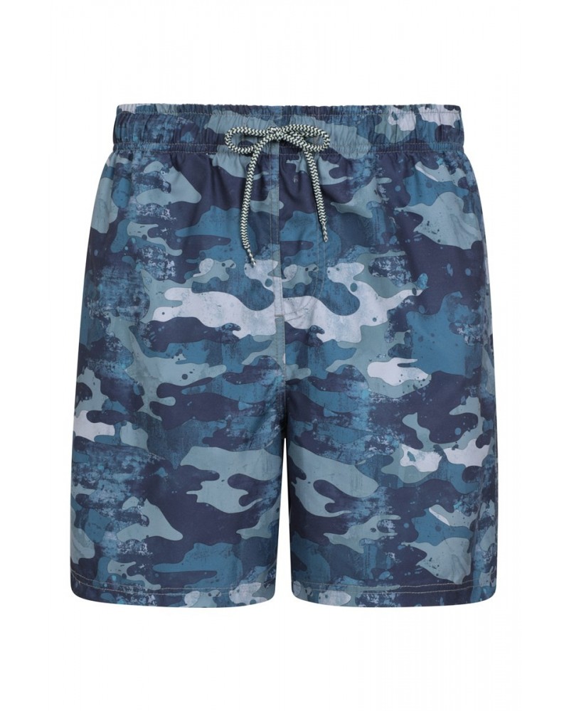 Aruba Printed Mens Swim Shorts Marine Blues $13.49 Pants