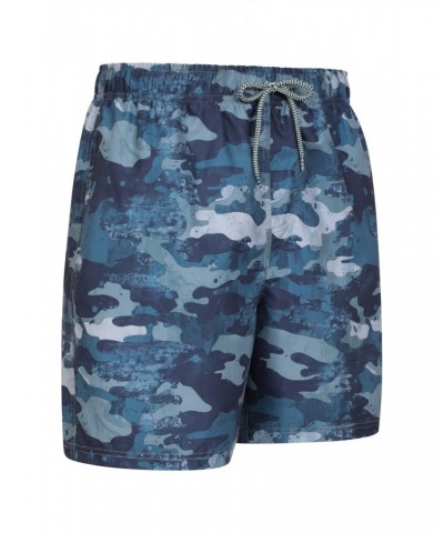 Aruba Printed Mens Swim Shorts Marine Blues $13.49 Pants