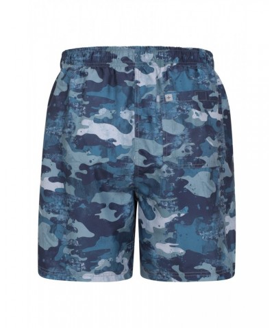 Aruba Printed Mens Swim Shorts Marine Blues $13.49 Pants