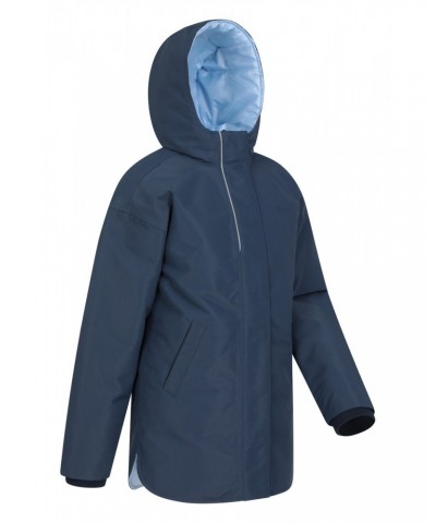 Longer Lined Kids Waterproof Jacket Navy $46.39 Jackets