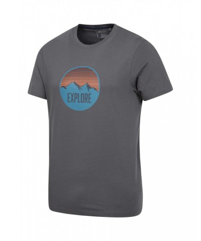 Explore Mountain Organic Mens T-Shirt Charcoal $11.00 Tops