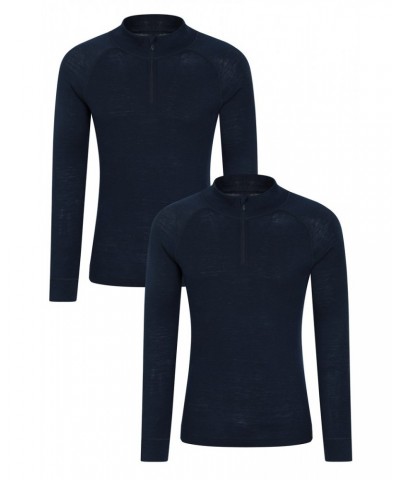 Merino Mens Base Layer Top Multipack Navy $33.60 Thermals