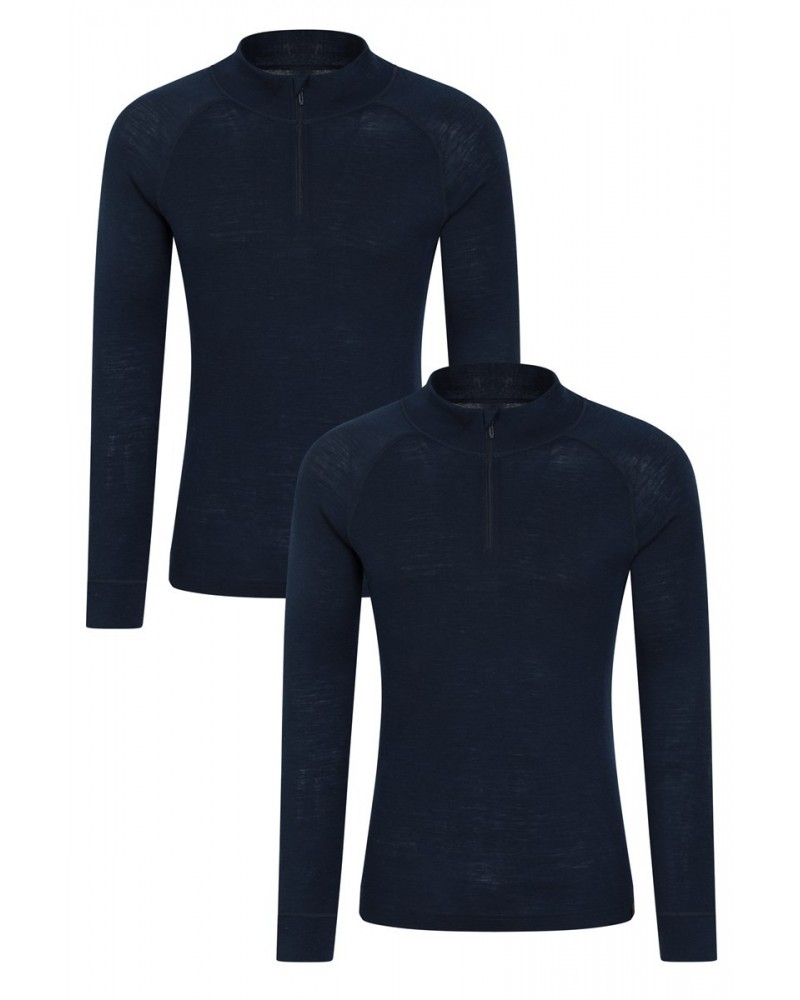 Merino Mens Base Layer Top Multipack Navy $33.60 Thermals