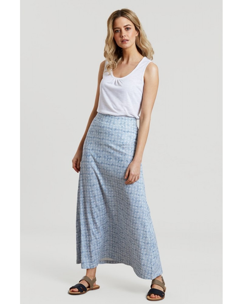 Shore Womens Long Jersey Skirt Pale Blue $18.54 Dresses & Skirts