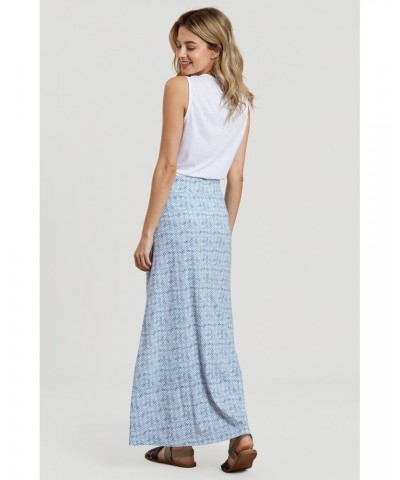 Shore Womens Long Jersey Skirt Pale Blue $18.54 Dresses & Skirts