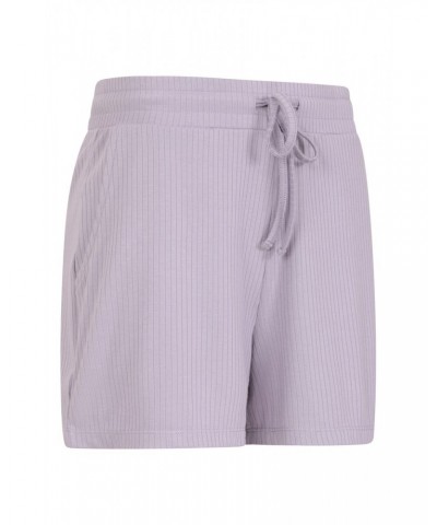 Lounge Womens Rib Shorts Dusky Purple $13.24 Loungewear