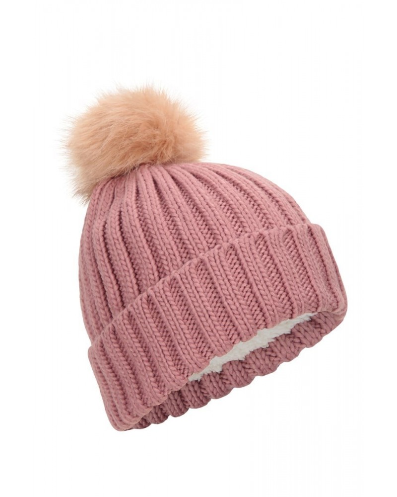 Geneva Sherpa Lined Womens Thermal Beanie Pink $15.51 Accessories