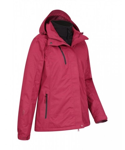 Bracken Melange Womens 3 in 1 Jacket Red $44.00 Jackets