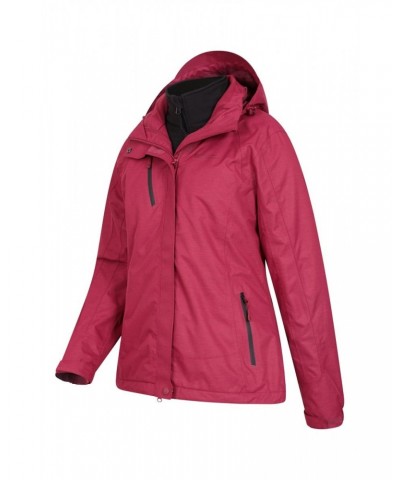 Bracken Melange Womens 3 in 1 Jacket Red $44.00 Jackets