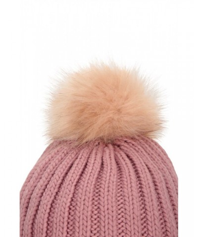 Geneva Sherpa Lined Womens Thermal Beanie Pink $15.51 Accessories