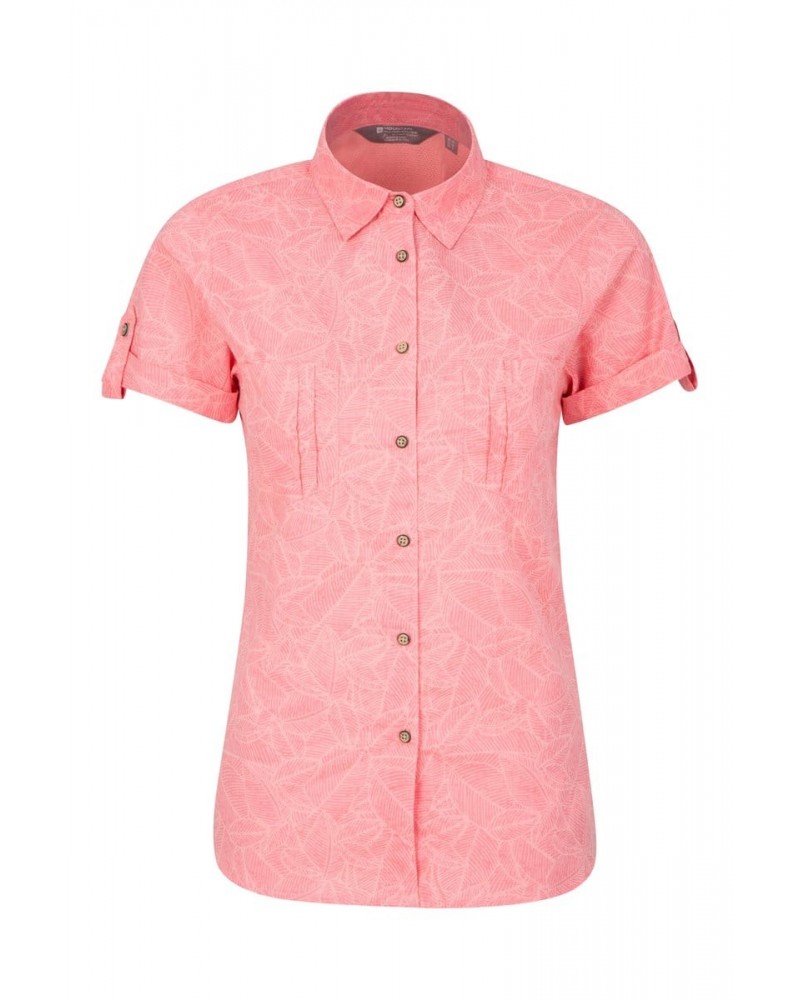 Coconut Womens Short Sleeve Shirt Coral $14.99 Tops