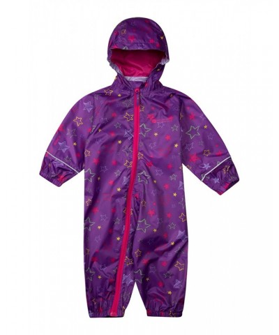 Puddle Kids Printed Waterproof Rain Suit Purple $16.45 Babywear