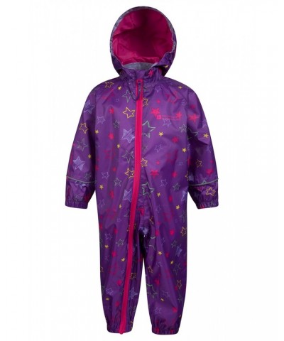 Puddle Kids Printed Waterproof Rain Suit Purple $16.45 Babywear