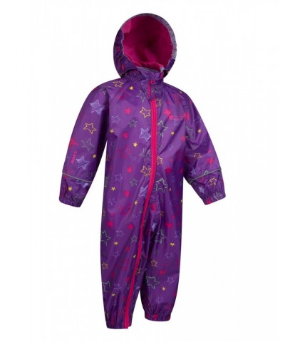 Puddle Kids Printed Waterproof Rain Suit Purple $16.45 Babywear