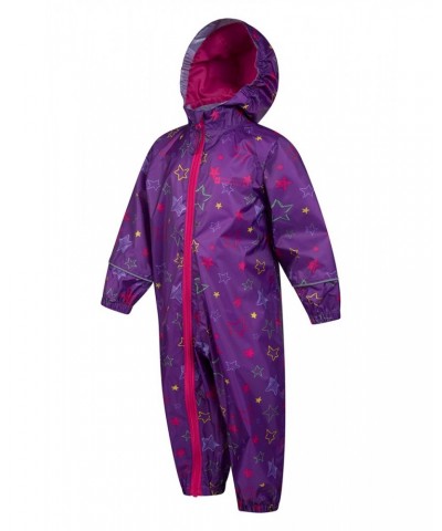 Puddle Kids Printed Waterproof Rain Suit Purple $16.45 Babywear