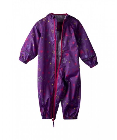 Puddle Kids Printed Waterproof Rain Suit Purple $16.45 Babywear