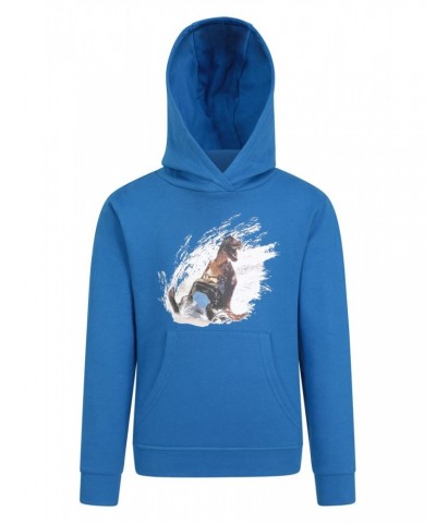 Dino Snow Mobile Kids Organic Hoodie Cobalt $17.09 Tops