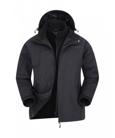 Storm Mens 3 in 1 Waterproof Jacket Jet Black $32.30 Jackets