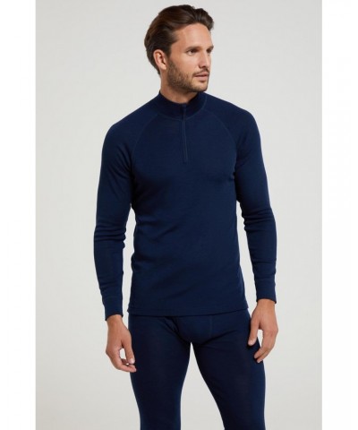 Merino II Mens Zip Neck Base Layer Top Navy $18.00 Thermals