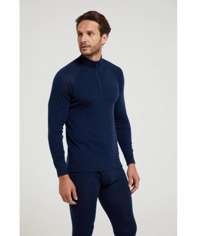 Merino II Mens Zip Neck Base Layer Top Navy $18.00 Thermals