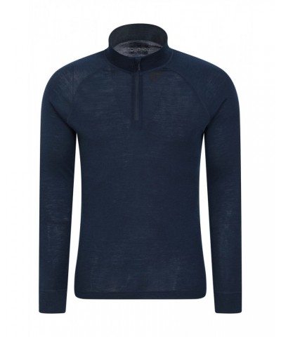 Merino II Mens Zip Neck Base Layer Top Navy $18.00 Thermals