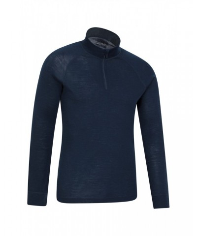 Merino II Mens Zip Neck Base Layer Top Navy $18.00 Thermals