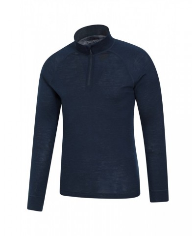 Merino II Mens Zip Neck Base Layer Top Navy $18.00 Thermals