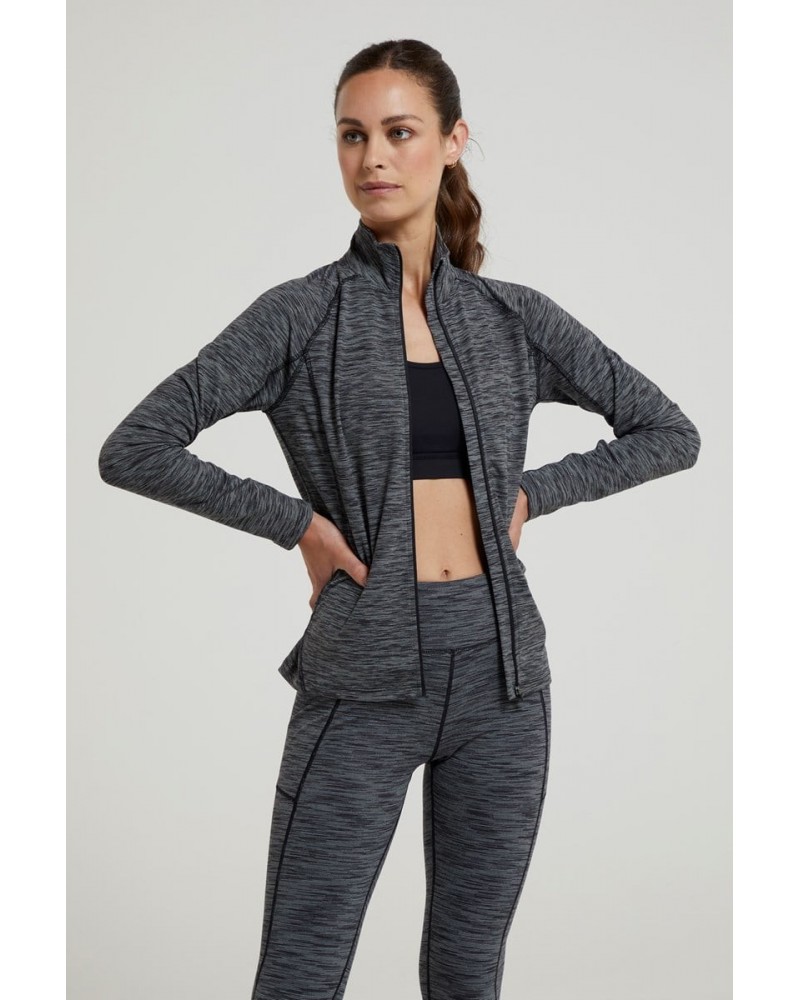 Bend & Stretch Womens Full-Zip Midlayer Black $21.15 Active