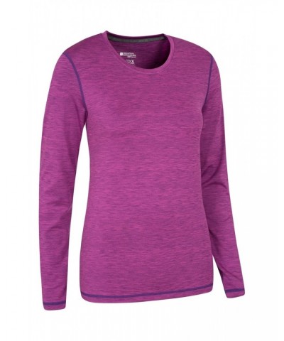 Panna Womens Long Sleeved Top Purple $15.33 Active