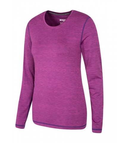 Panna Womens Long Sleeved Top Purple $15.33 Active