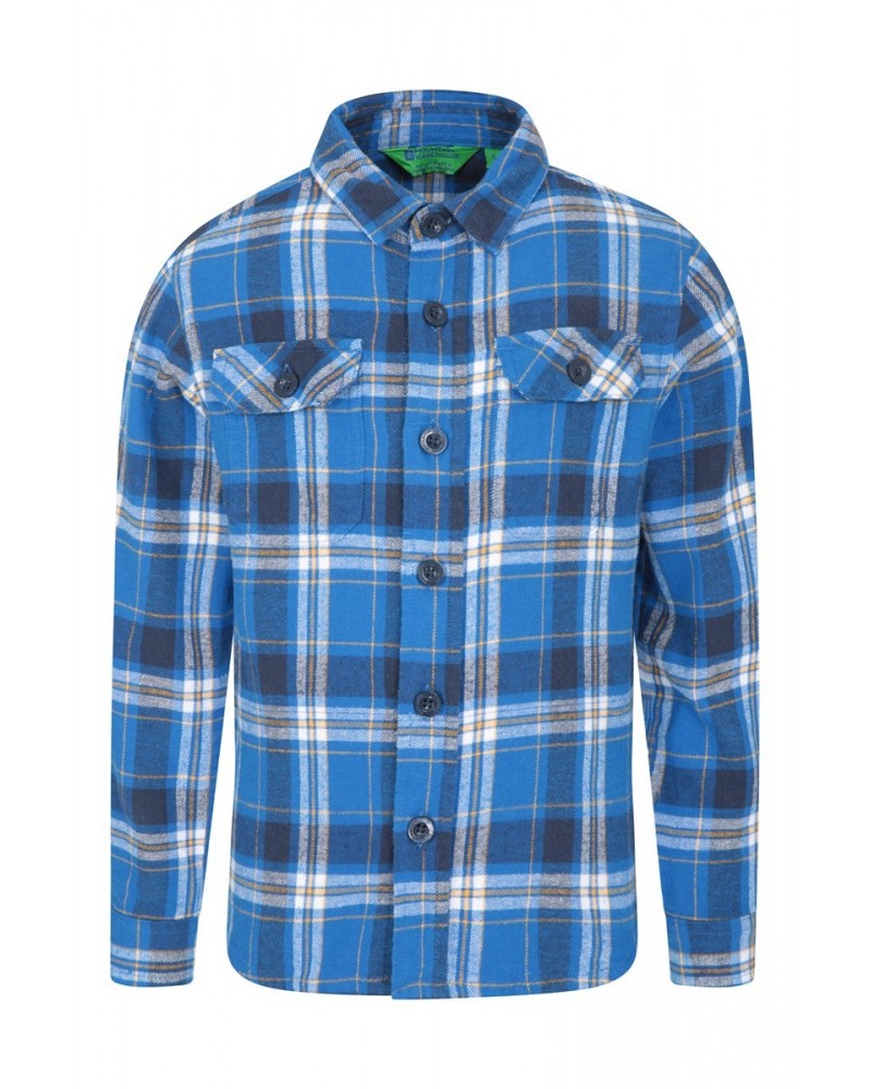 Flannel Kids Check Shirt Cobalt $11.59 Tops