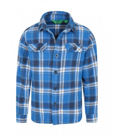 Flannel Kids Check Shirt Cobalt $11.59 Tops