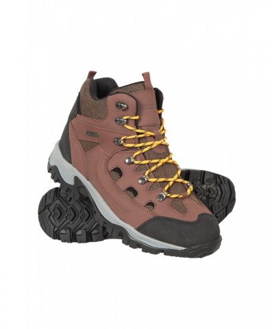 Adventurer Mens Waterproof Leather Boots Brown $24.94 Footwear