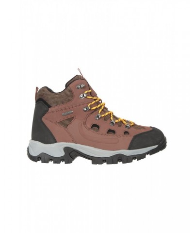 Adventurer Mens Waterproof Leather Boots Brown $24.94 Footwear