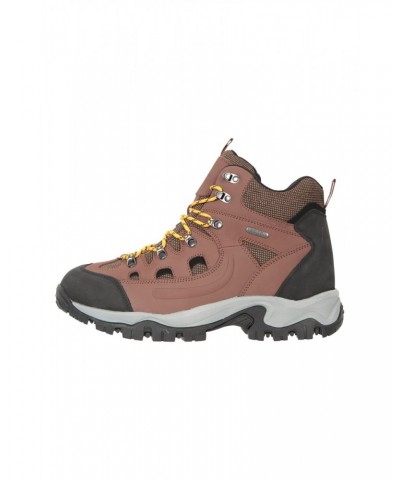 Adventurer Mens Waterproof Leather Boots Brown $24.94 Footwear