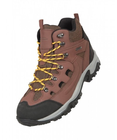 Adventurer Mens Waterproof Leather Boots Brown $24.94 Footwear