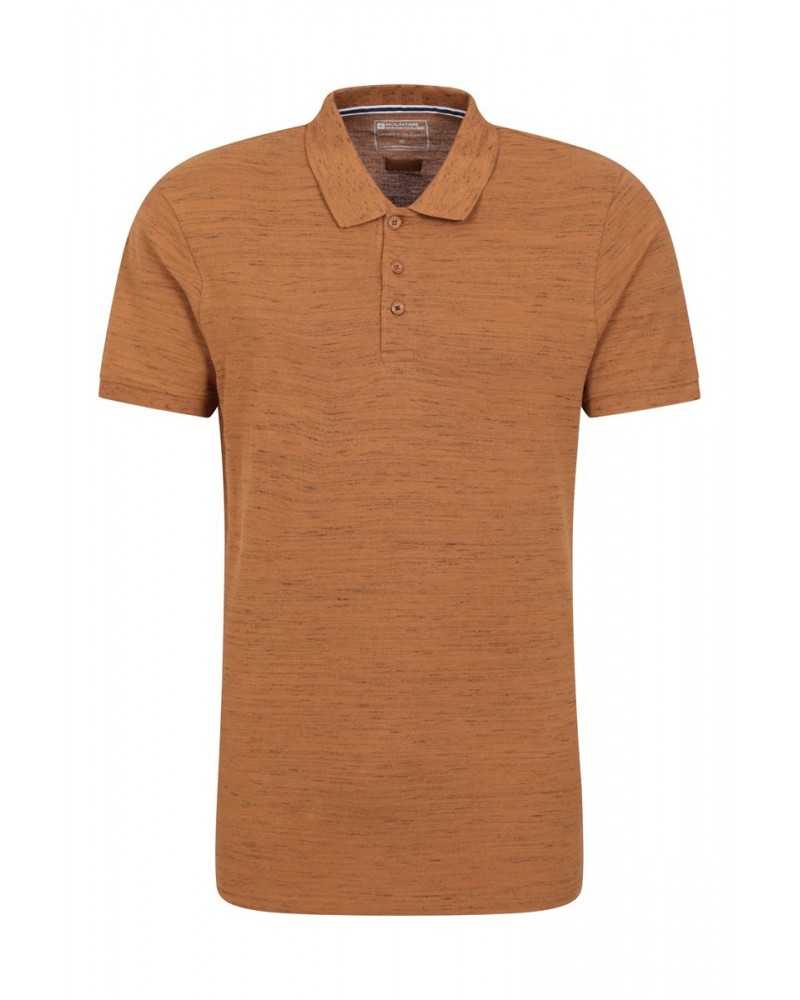 Dawnay Pique Slub Textured Mens Polo Shirt Mustard $14.49 Tops