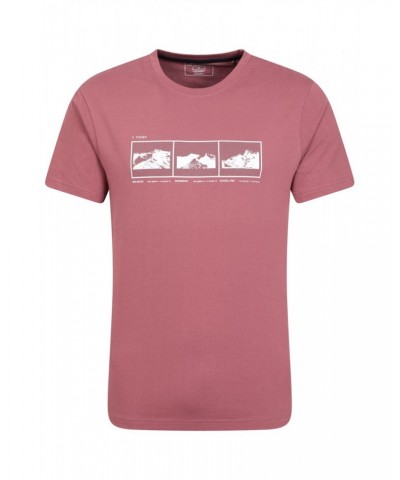 3 Peaks Organic Cotton Mens T-Shirt Burgundy $19.46 Tops