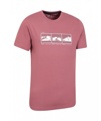 3 Peaks Organic Cotton Mens T-Shirt Burgundy $19.46 Tops