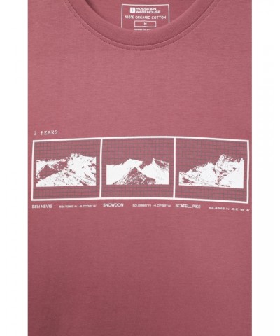 3 Peaks Organic Cotton Mens T-Shirt Burgundy $19.46 Tops