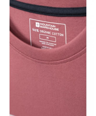 3 Peaks Organic Cotton Mens T-Shirt Burgundy $19.46 Tops