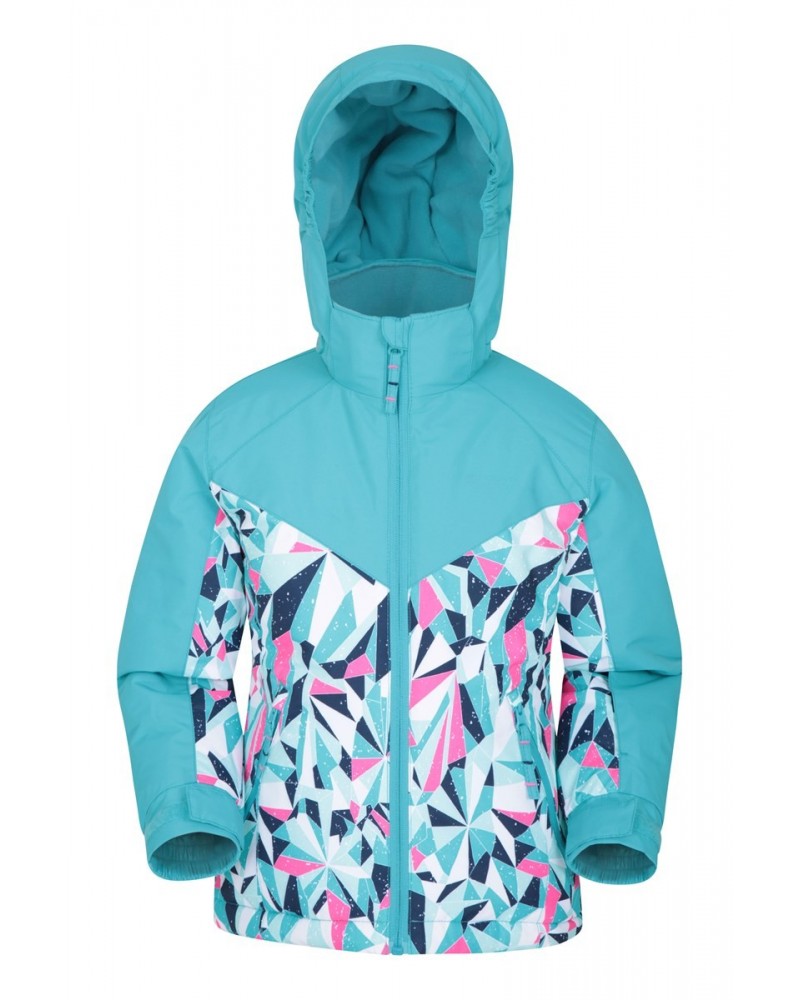 Snow Storm Kids Printed Ski Jacket Teal $22.78 Jackets