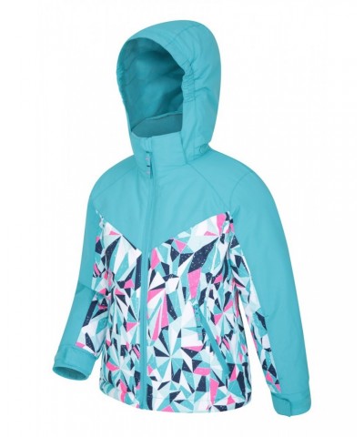 Snow Storm Kids Printed Ski Jacket Teal $22.78 Jackets