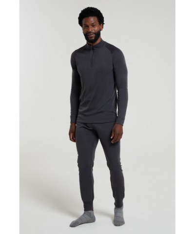 Talus Mens Long Sleeved Zip Neck Top Charcoal $13.79 Thermals