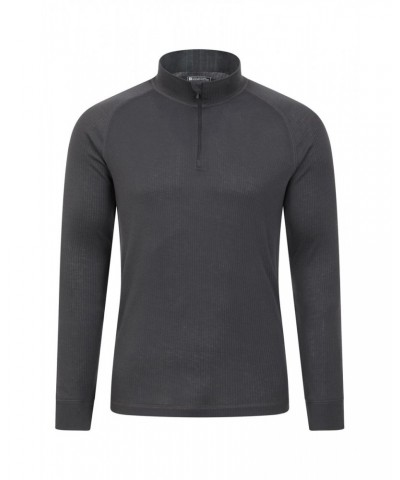 Talus Mens Long Sleeved Zip Neck Top Charcoal $13.79 Thermals