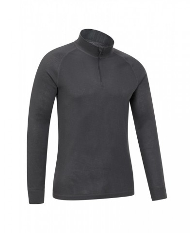 Talus Mens Long Sleeved Zip Neck Top Charcoal $13.79 Thermals